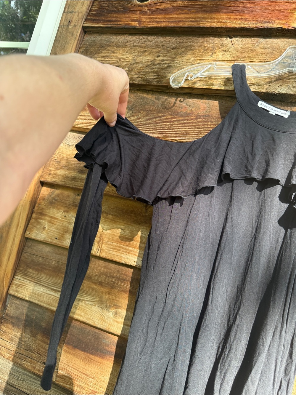 Rebecca minkoff cold shoulder ruffle trim top - Picture 3 of 5